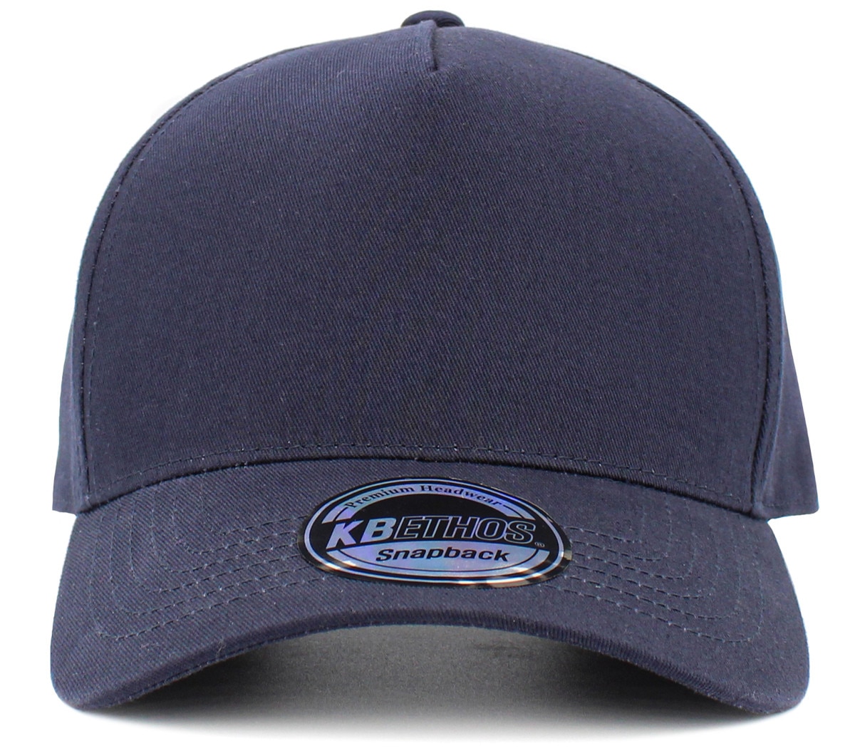 Navy Blue Baseball 5 Panel Cap Front View